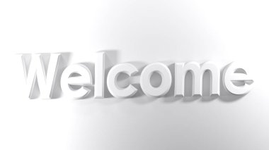THW yazmak hoş geldiniz, beyaz bir yüzeye - 3d render 3d beyaz harflerle yazılmış