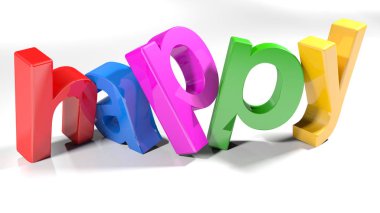 Renkli mutlu 3d - 3d render yazmak