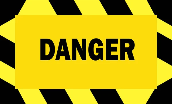 Sign Danger Yellow Background Black Yellow Stripes Border Vector — Stock Vector