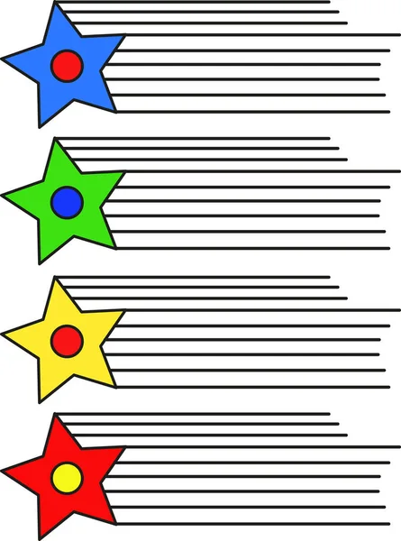 Beş Sürümleri Yatay Çizgilerle Ardından Bir Yıldız Ile Bir Logo — Stok Vektör
