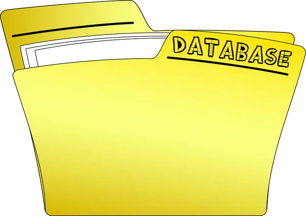 Ikonen För Gul Mapp Som Innehåller Vissa Dokument Och Med — Stock vektor