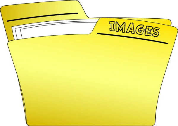 Ikonu Žluté Složky Obsahující Některé Dokumenty Write Vektorové Obrázky — Stockový vektor