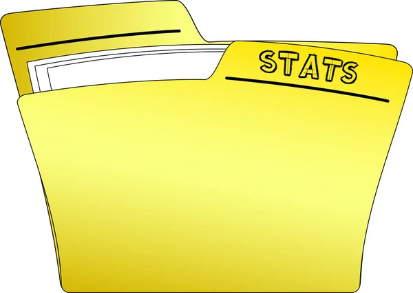 Bazı Belgeleri Içeren Yazma Sahip Sarı Bir Klasör Simgesi Istatistikleri — Stok Vektör