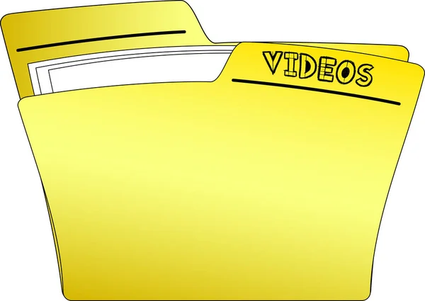 문서를 쓰기는 노란색 아이콘 비디오 — 스톡 벡터