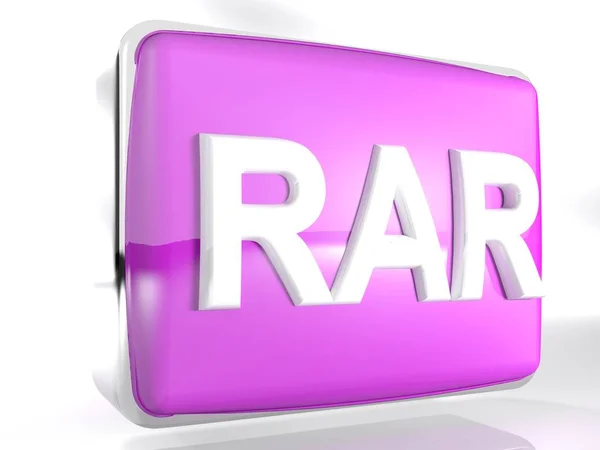 Icon Rar Files Purple Rounded Box Chromed Border Line Has — Stock Photo, Image