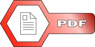 Bir Altıgen sahip Pdf dosyaları için bir simge şekil - vektör