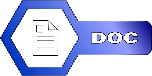 Ikonu Pro Soubory Doc Hexagonální Tvar Vektorové — Stockový vektor