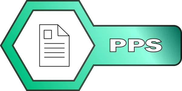 Ikona Pliki Pps Prezentacje Power Point Posiadające Sześciokątny Kształt Wektor — Wektor stockowy