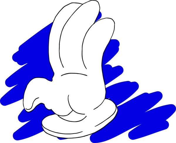 Χέρι Του Ένα Χαρακτήρα Καρτούν Ένα Μπλε Φόντο Σκαλίζως Διάνυσμα — Διανυσματικό Αρχείο