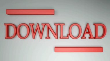 Yazma İndirmesi, beyaz arkaplanda, bir taraftan diğer tarafa giden ve geri gelen iki yatay çizgi ile - 3d görüntüleme videosu