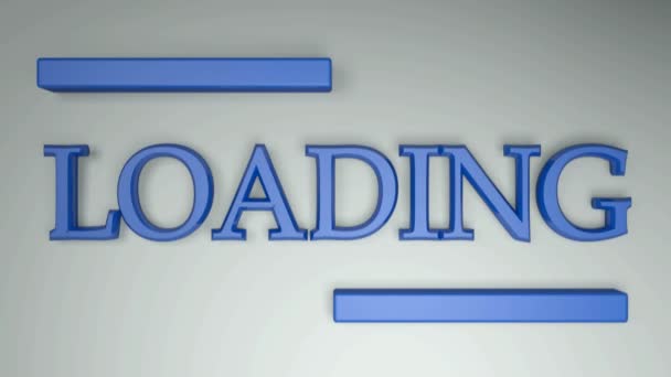 Write Loading Blue Letters White Background Two Lines Going One — Stock video