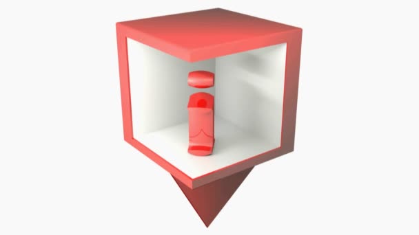 Info point červená značka ikona izolované na bílém pozadí - 3D vykreslování video klip