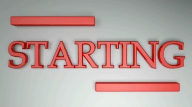 Kırmızı harflerle başlayan, beyaz arkaplanda, bir taraftan diğerine giden iki yatay çizgi - 3d görüntüleme videosu