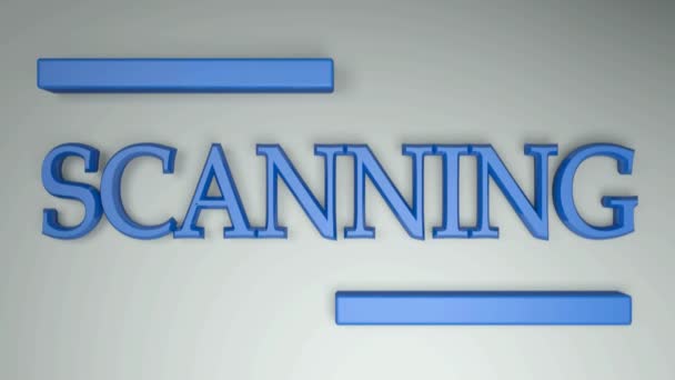 Write Scanning Blue Letters White Background Two Horizontal Lines Going — Stock Video