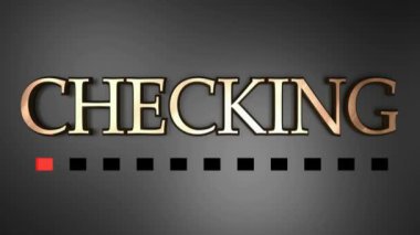 Yazma Siyah parlak yüzey üzerinde saten bakır kontrol, kırmızı kare noktalar zaman boyunca aydınlatma - 3d görüntüleme video klibi