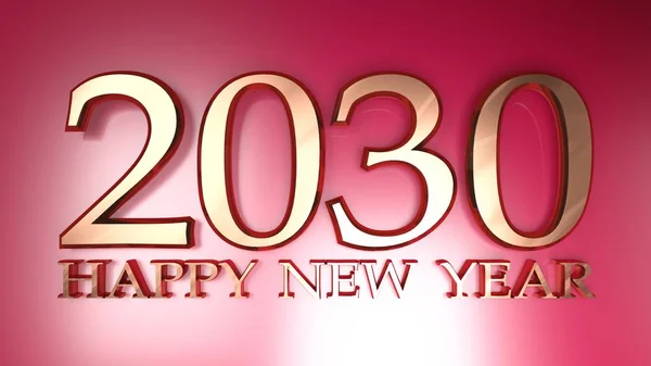 Escritura 2030 Feliz Año Nuevo Brillantes Dígitos Metálicos Cobre Sobre — Foto de Stock