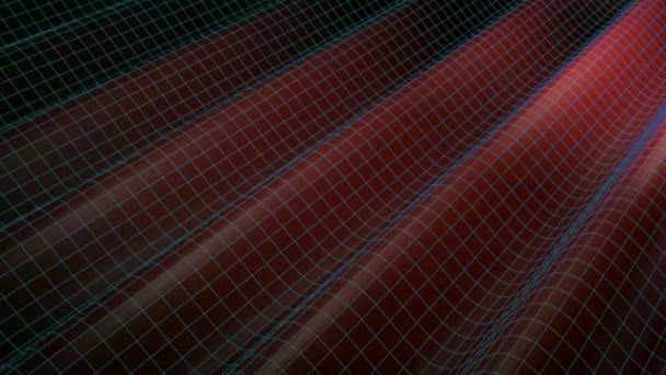 柔らかい光の下で赤い波の表面は興味深い背景を与えます 3Dレンダリングビデオクリップ — ストック動画