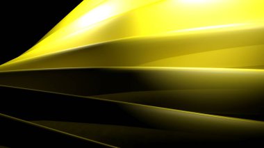 Arkaplan sarı dalgalı yüzey - 3B resimleme