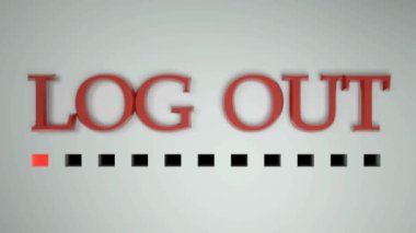 Kırmızı noktalı ilerleme çubuğuyla beyaz arkaplandaki LOG yazımı - 3D görüntüleme videosu