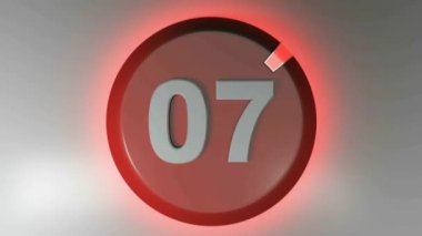Dairesel bir rozetin üzerinde dönen bir imleci olan 07 numara - 3D görüntüleme videosu