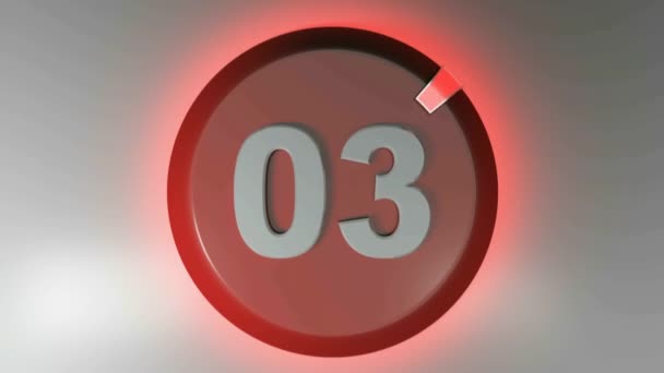 Het Nummer Een Cirkel Badge Met Een Verlichte Roterende Cursor — Stockvideo