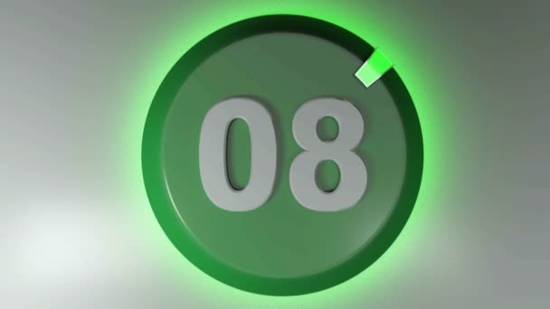 Numero Badge Cerchio Con Cursore Rotante Illuminato Video Clip Rendering — Video Stock