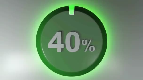 一个40 的绿色圆形标志和一个旋转光标 3D渲染视频剪辑 — 图库视频影像