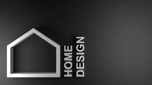 Иконка Home Design Черном Фоне Трехмерная Иллюстрация — стоковое фото