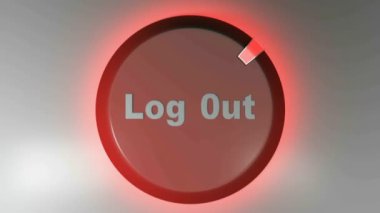 Işık döndüren imleci ve LOG out yazan bir kırmızı daire simgesi - 3D görüntüleme videosu