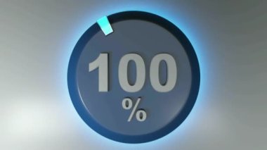 % 100 yazılı bir mavi daire işareti ve dönen bir imleç - 3D görüntüleme videosu