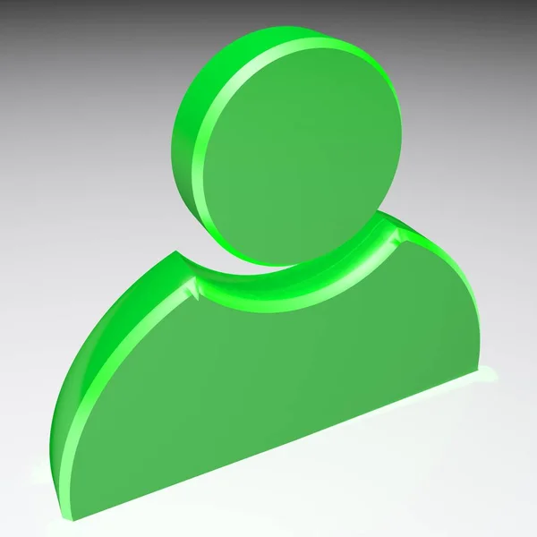 Ikona Profilu Zielony Białym Tle Ilustracja Renderowania — Zdjęcie stockowe