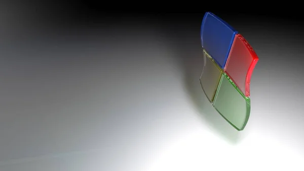 Абстрактный Фон Четырьмя Цветными Прозрачными Квадратными Очками Маячащими Над Белой — стоковое фото