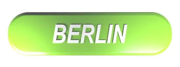 Berlín Botón Rectángulo Redondeado Verde Ilustración Representación — Foto de Stock