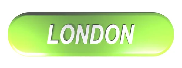 伦敦绿色圆形矩形按钮 3D渲染插图 — 图库照片