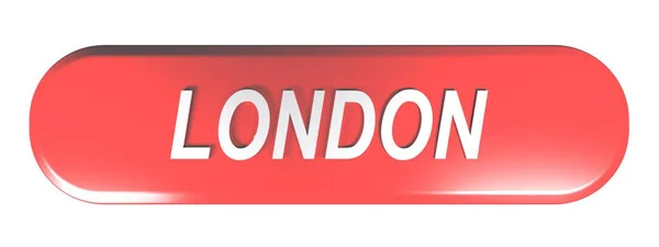 伦敦红圆形矩形按键 3D渲染插图 — 图库照片