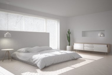 çok az beyaz yatak odası