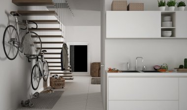 Arka plan salonda ile mutfak