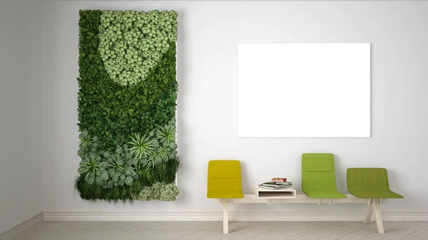 Waiting room with vertical garden — Stock Photo, Image