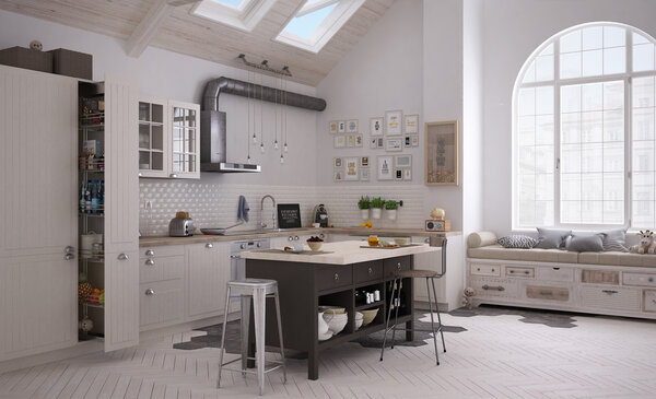 Scandinavian kitchen, interior design