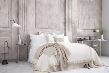 Klasik yatak odası iç tasarım 