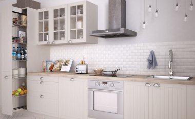 İskandinav beyaz mutfak