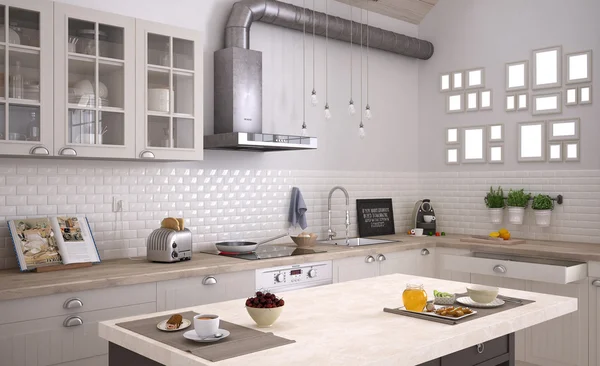 Scandinavian kitchen, interior design