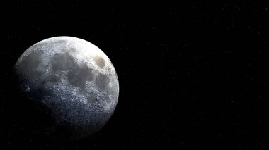 Dolunay dünya uzaydan güneş ışığı ile