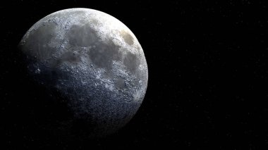 Dolunay dünya uzaydan güneş ışığı ile