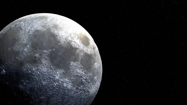 Dolunay dünya ile güneş ışığı, uzaydan yakın çekim