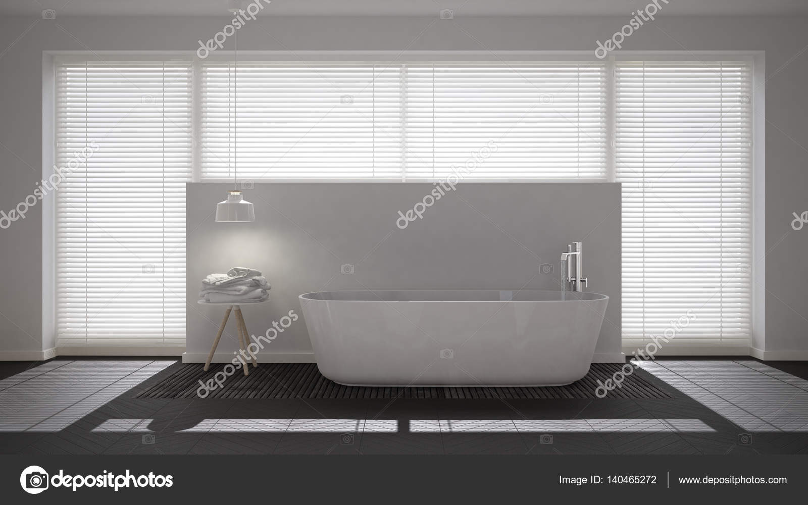 Scandinavische badkamer, witte minimalistische interieur design ... Scandinavische badkamer, witte minimalistische interieur design ...
