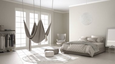 Klasik yatak odası, İskandinav ile minimalist iç tasarım