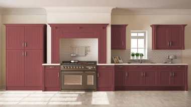 Klasik mutfak, İskandinav en az iç tasarım woode ile