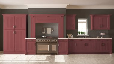 Klasik mutfak, İskandinav en az iç tasarım woode ile