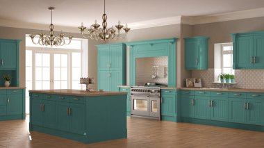 Klasik mutfak, İskandinav en az iç tasarım woode ile